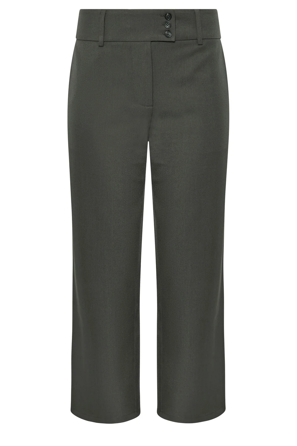 PixieGirl Petite Dark Grey Button Tab Detail Wide Leg Trousers - 14/L27 Image 5