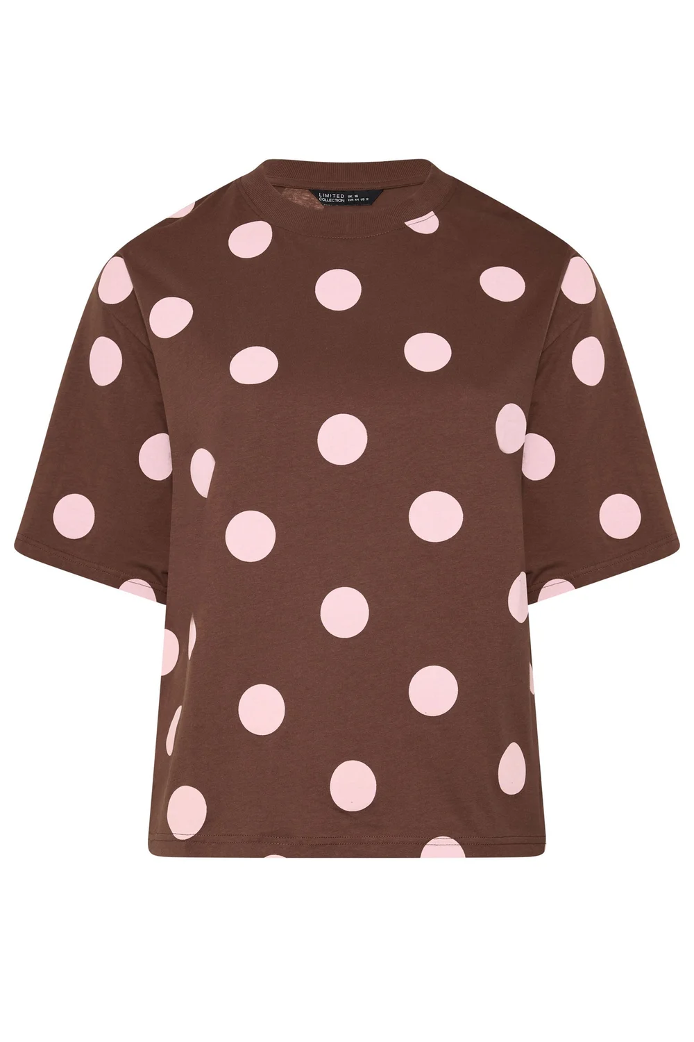 Yours Limited Curve Chocolate Brown Polka Dot T-Shirt - 14 Image 5