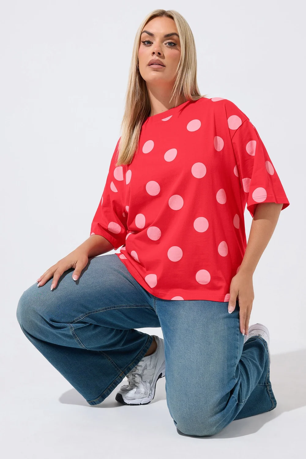 Yours Limited Curve Red Polka Dot T-Shirt - 16 Image 3