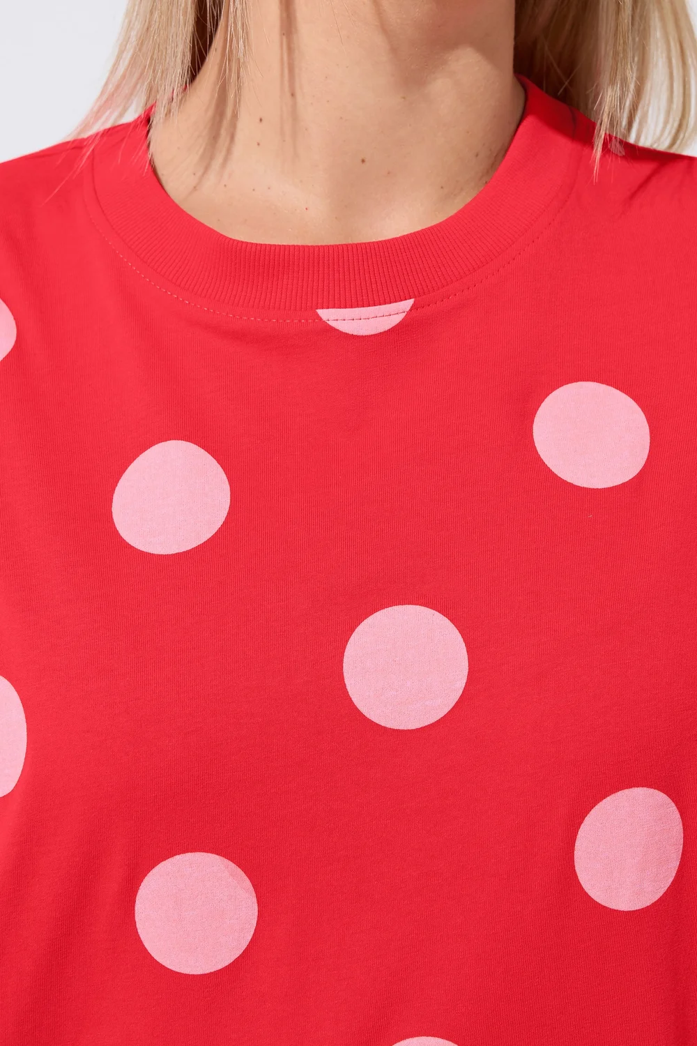 Yours Limited Curve Red Polka Dot T-Shirt - 16 Image 4