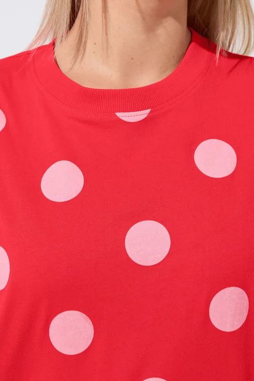 Yours Limited Curve Red Polka Dot T-Shirt - 16 Image 4