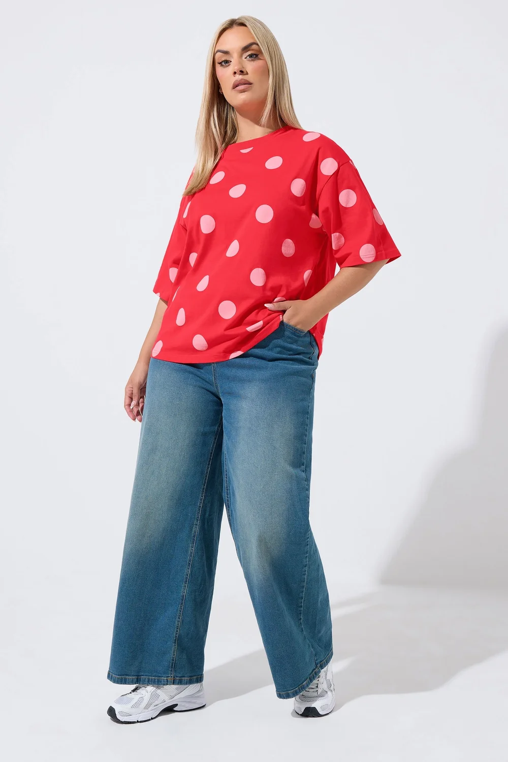 Yours Limited Curve Red Polka Dot T-Shirt - 16 Image 2