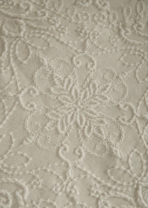 Catherine Lansfield Amelia Jacquard Duvet Cover Set Cream - Single Image 3