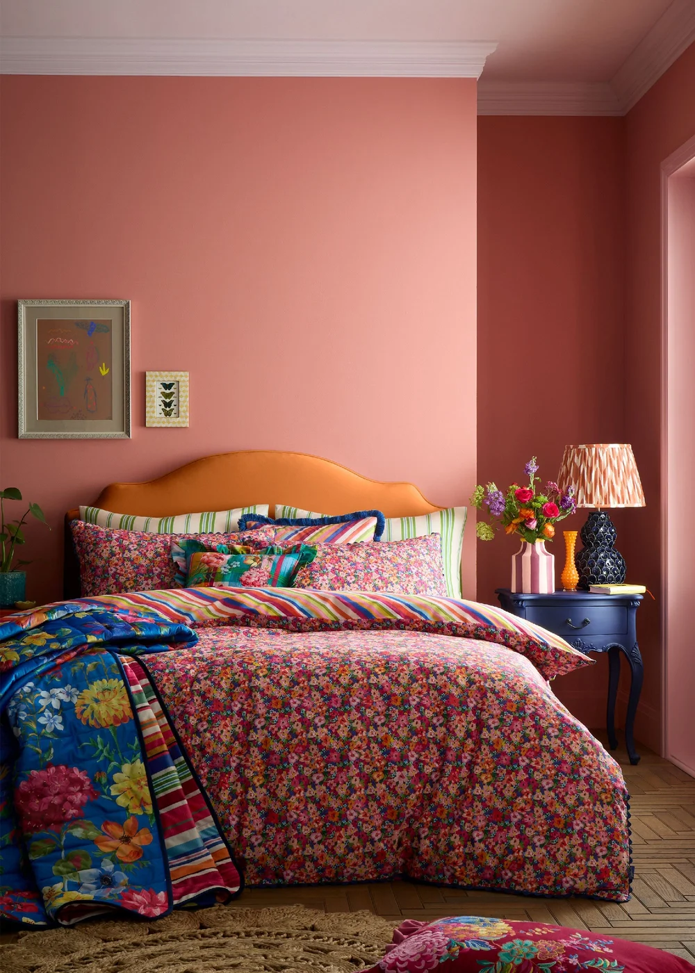 Sophie Robinson Darling Ditsy 100% Cotton Reversible Duvet Cover Set Bright - Single Image 1