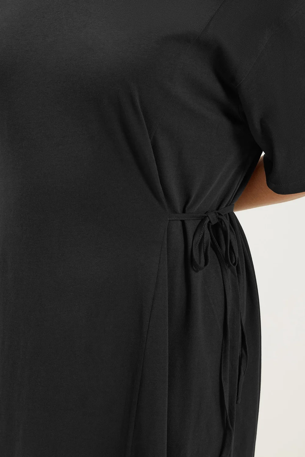 Yours Curve Black Front Tie Midi Dress - 26-28 Image 4