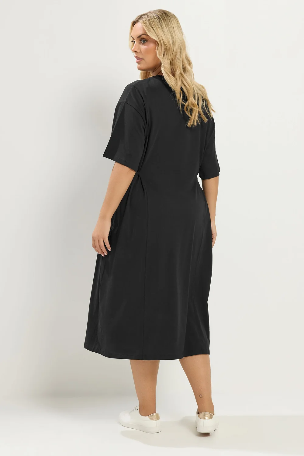 Yours Curve Black Front Tie Midi Dress - 26-28 Image 3