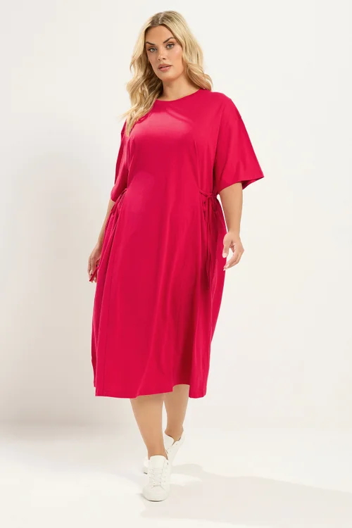 Yours Curve Red Front Tie Midi Dress - 16 Image 2