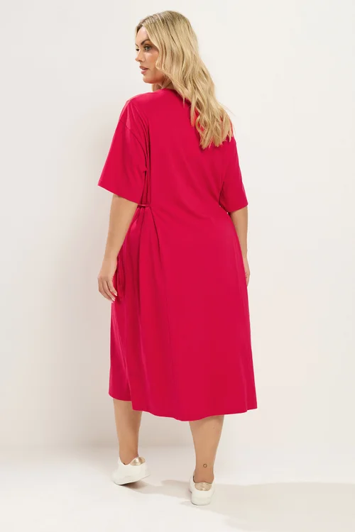 Yours Curve Red Front Tie Midi Dress - 16 Image 3