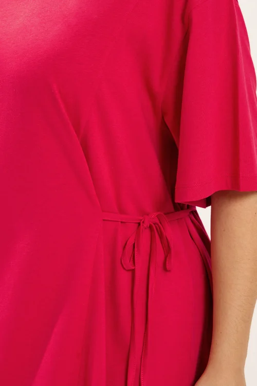 Yours Curve Red Front Tie Midi Dress - 16 Image 4