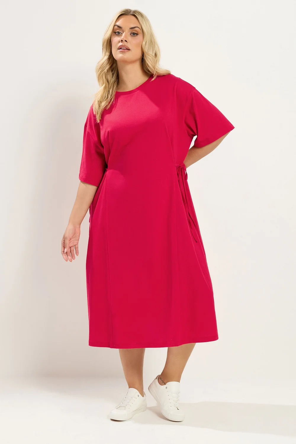 Yours Curve Red Front Tie Midi Dress - 16 Image 1