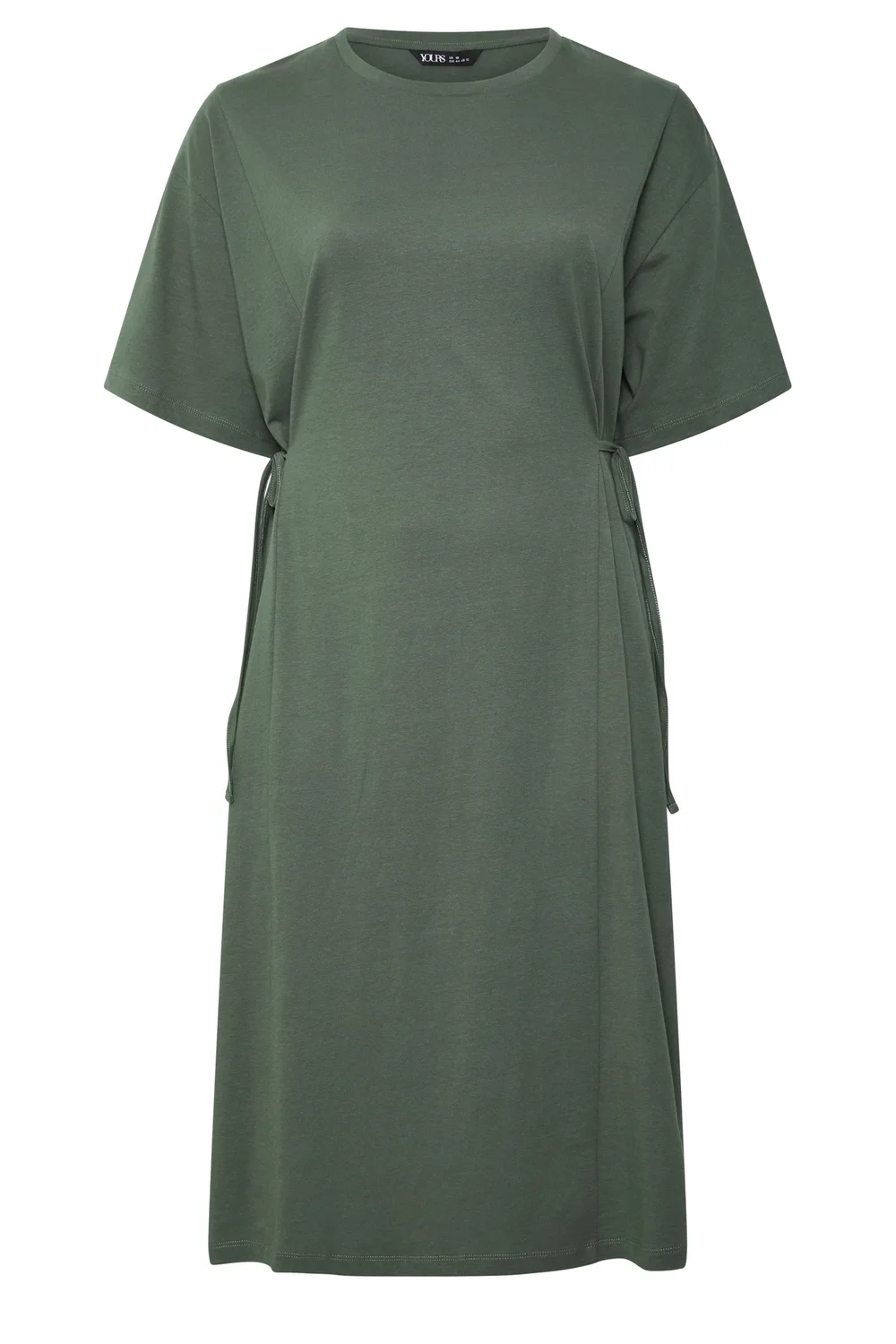 Yours Curve Khaki Green Front Tie Midi Dress - 26-28 Image 5