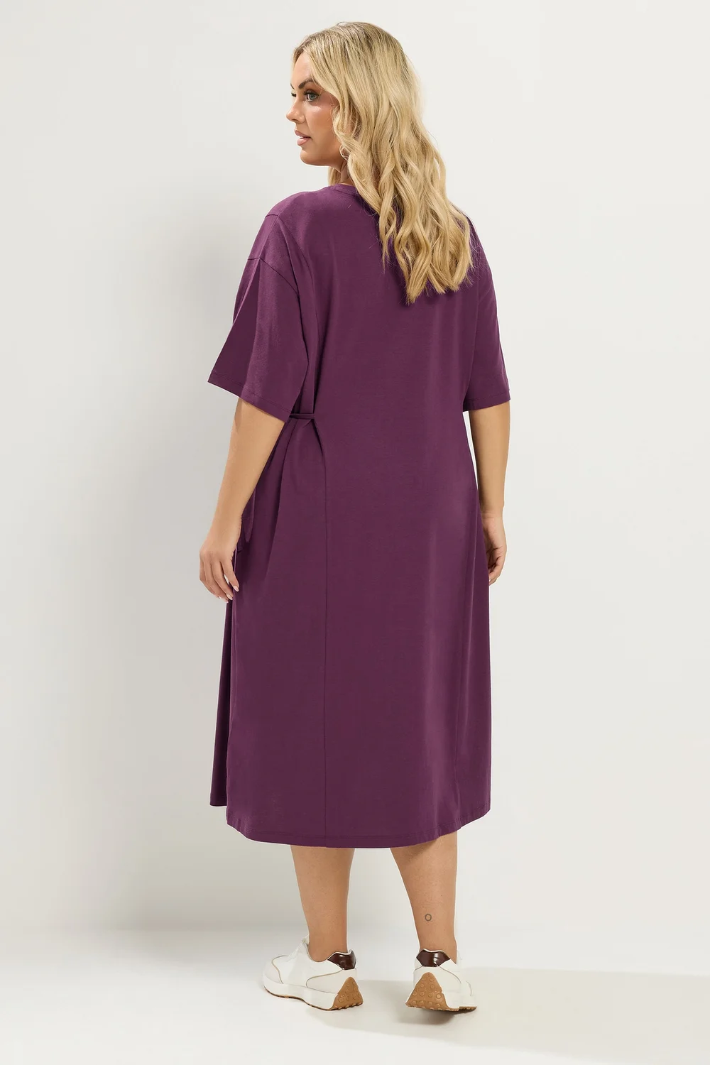 Yours Curve Purple Front Tie Midi Dress - 26-28 Image 4