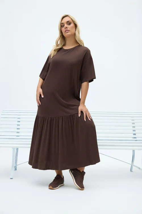 Yours Curve Chocolate Brown Maxi Dress - 16 Image 1