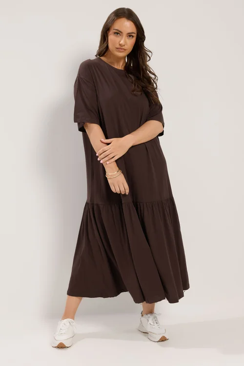 Yours Curve Chocolate Brown Maxi Dress - 16 Image 2