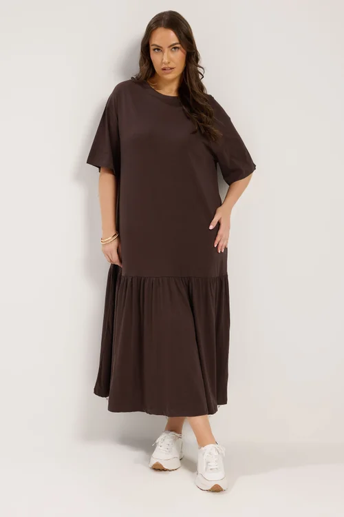 Yours Curve Chocolate Brown Maxi Dress - 16 Image 3