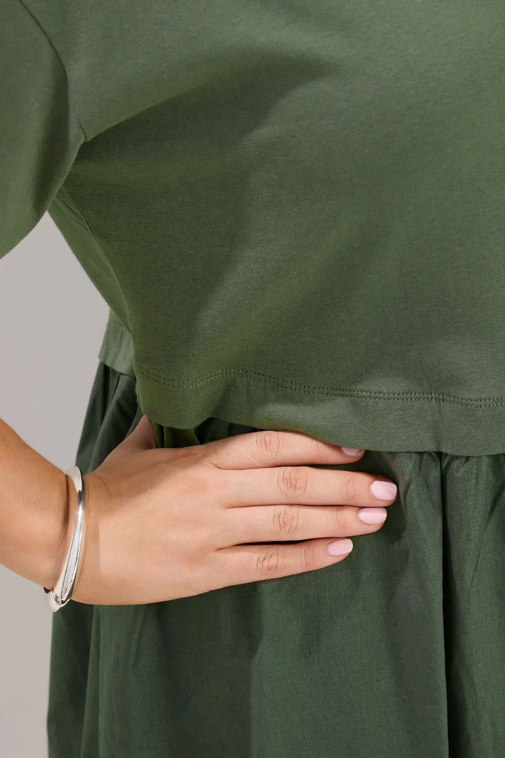 Yours Curve Khaki Green Poplin Midi Dress - 14 Image 4