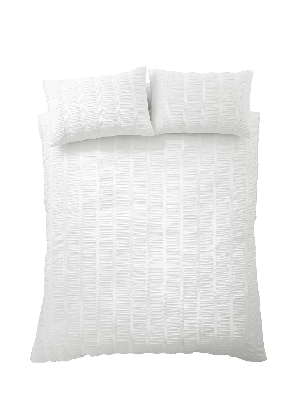 Pineapple Elephant Waffle Seersucker Duvet Cover Set White - Single Image 5