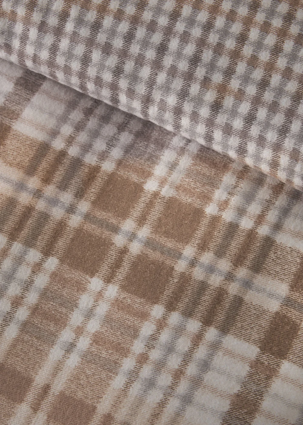 Catherine Lansfield Brushed Hamish Check Duvet Cover Set Natural - Single Image 4