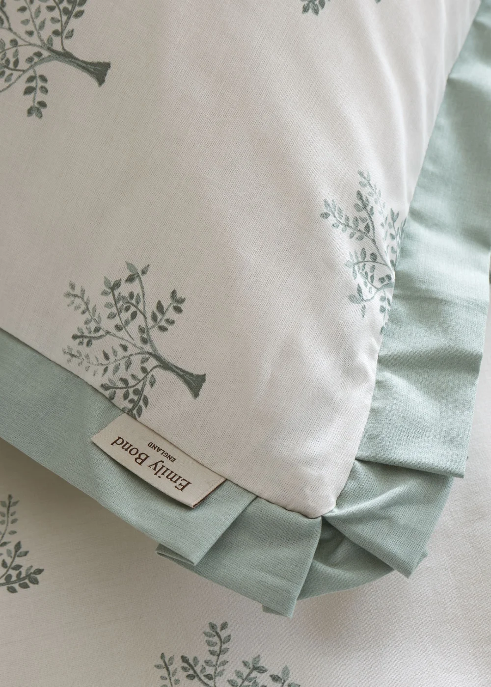 Emily Bond Dapplewood Trees 100% Cotton Reversible Duvet Cover Set Cream - Double Image 5