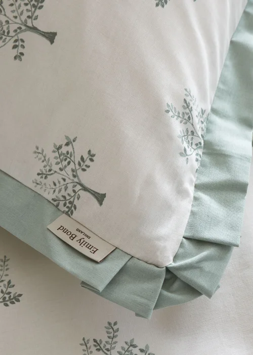 Emily Bond Dapplewood Trees 100% Cotton Reversible Duvet Cover Set Cream - Double Image 5