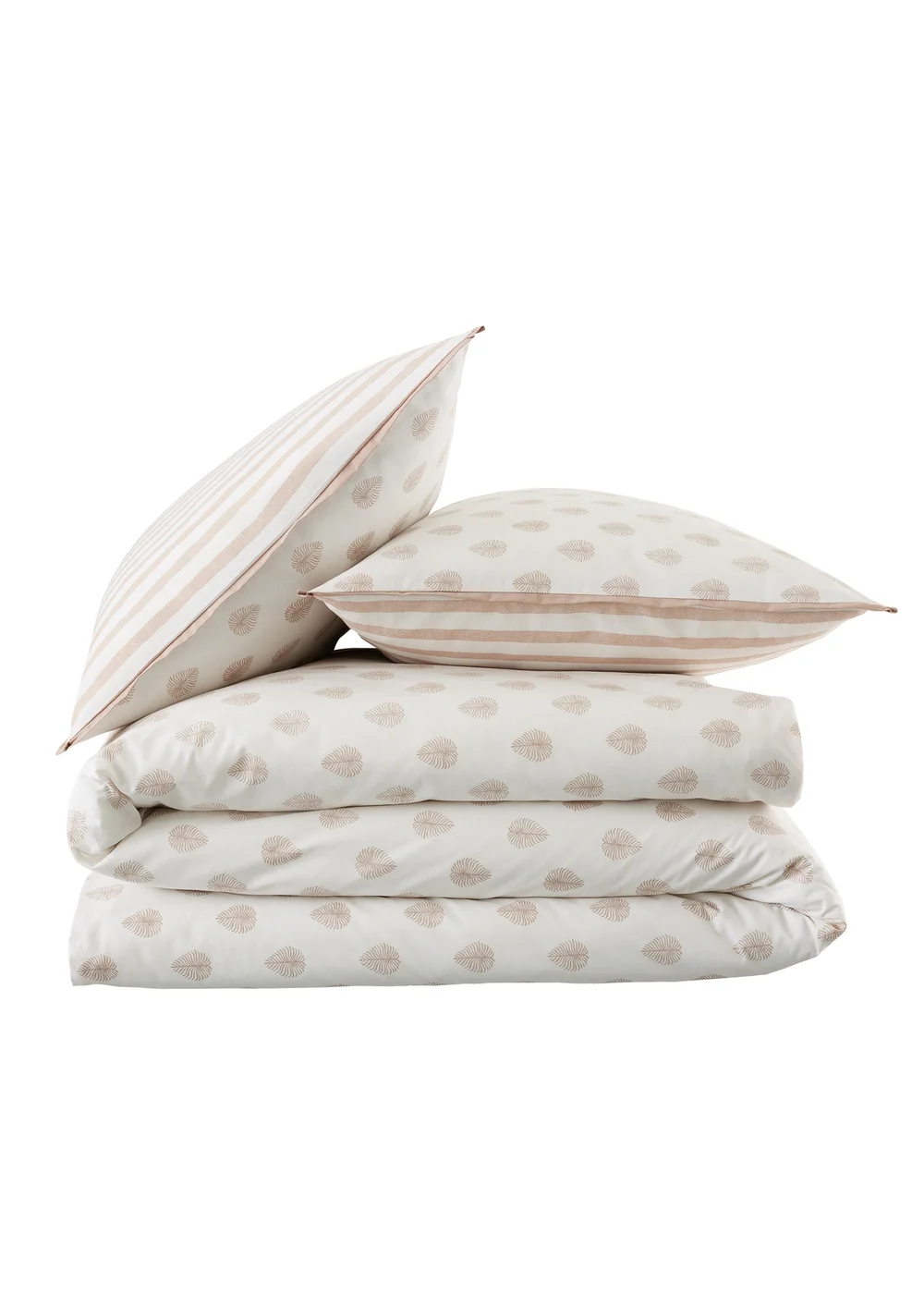 Emily Bond Jaipur Leaves 100% Cotton Reversible Duvet Cover Set Cream / Natural - Single Image 6