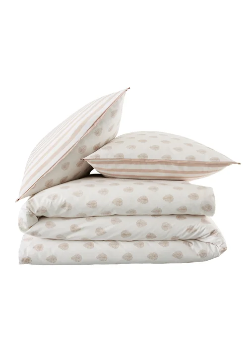 Emily Bond Jaipur Leaves 100% Cotton Reversible Duvet Cover Set Cream / Natural - Single Image 6