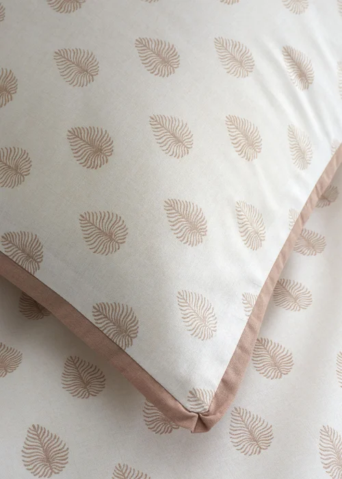 Emily Bond Jaipur Leaves 100% Cotton Reversible Duvet Cover Set Cream / Natural - Single Image 4