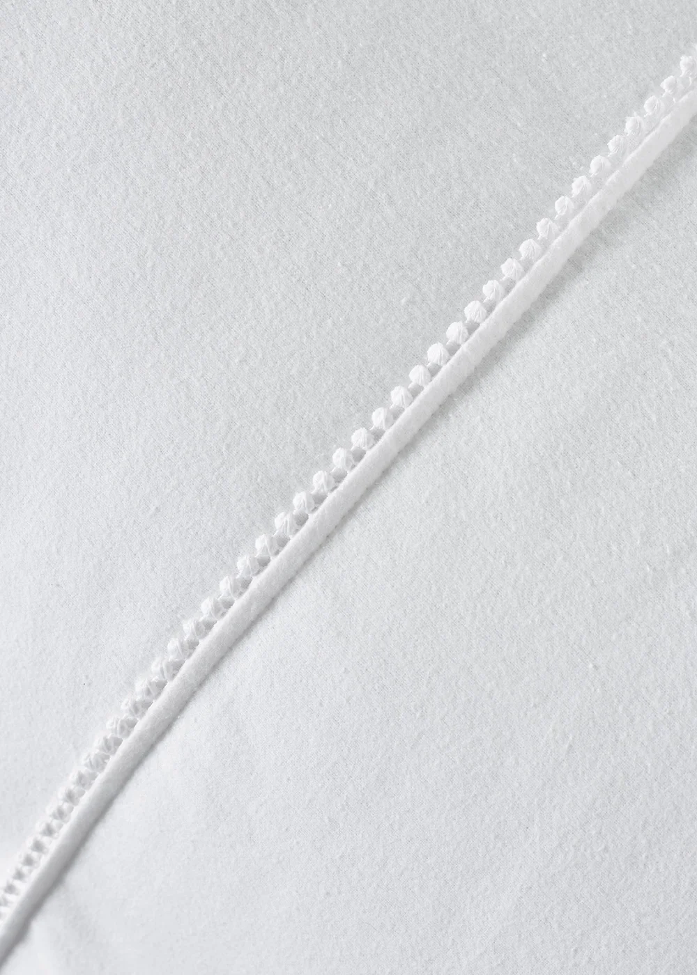 Catherine Lansfield Brushed Pom Pom Cotton Duvet Cover Set White - Single Image 3