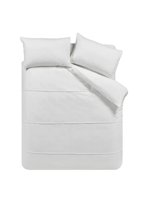 Catherine Lansfield Brushed Pom Pom Cotton Duvet Cover Set White - Single Image 4