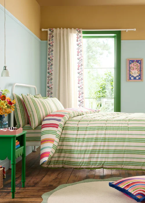 Sophie Robinson Sophie Stripe 100% Cotton Reversible Duvet Cover Set Bright - Single Image 2