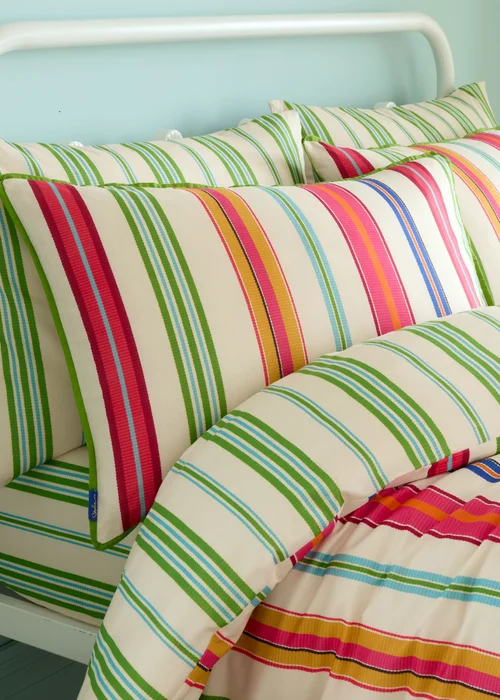 Sophie Robinson Sophie Stripe 100% Cotton Reversible Duvet Cover Set Bright - Single Image 3