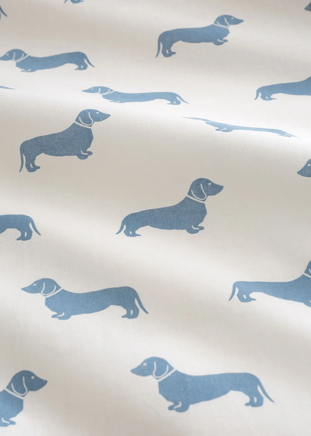 Emily Bond Peggy Dachshund 100% Cotton Reversible Duvet Cover Set Cream / Blue - Single Image 5