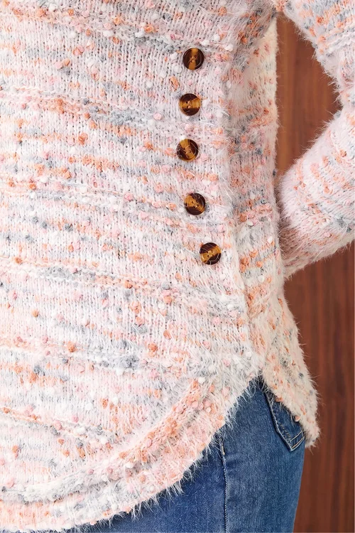 Roman Coral Nep Curved Hem Jumper - 10 Image 4