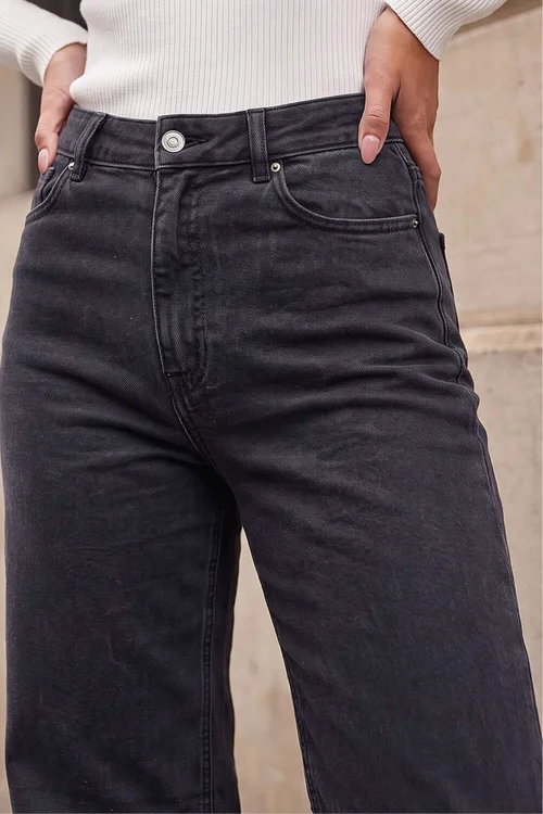 Roman Black Petite Wide Leg Jeans - 10 Image 4