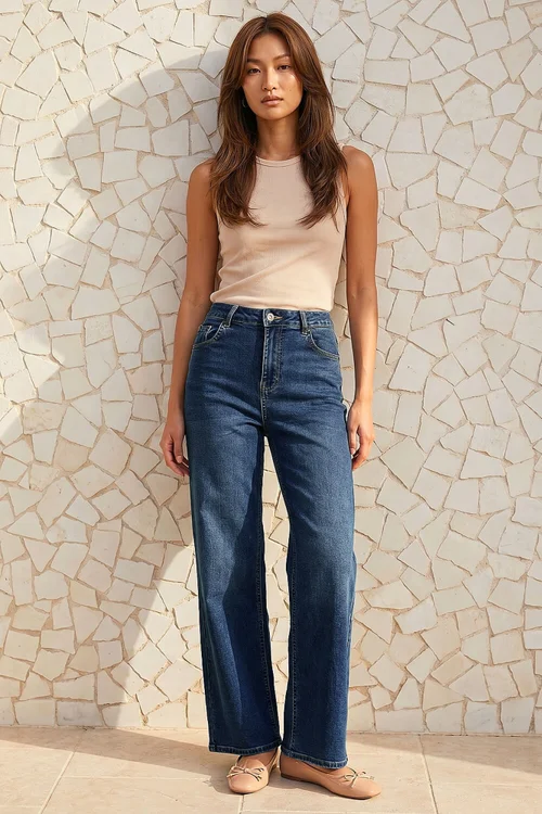 Roman Denim Wide Leg Stretch Jean - 10 Image 1