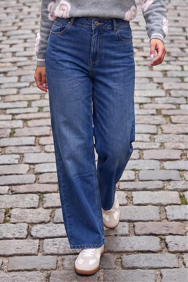 Roman Denim Wide Leg Stretch Jean