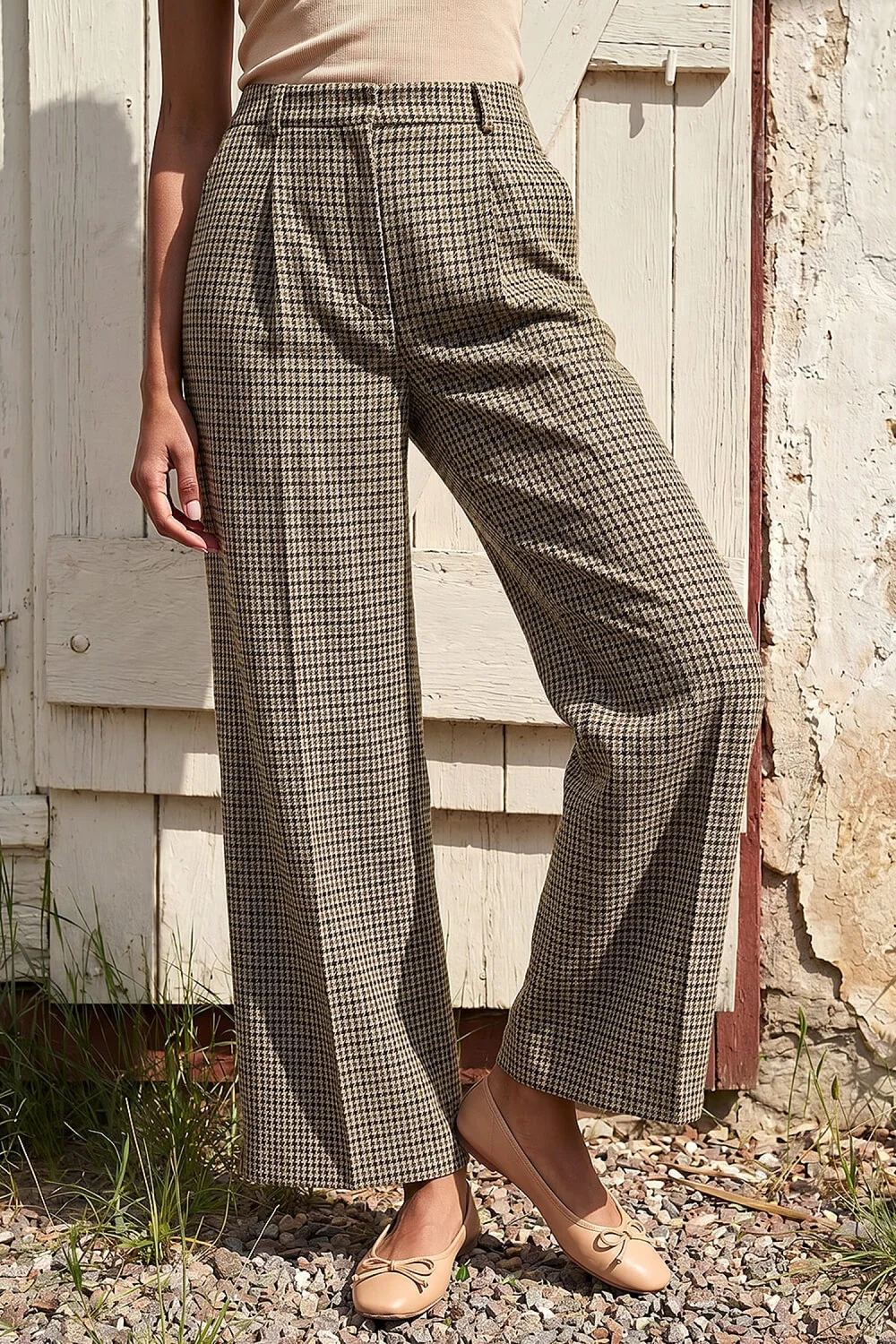 Roman Brown Tweed Wide Leg Trouser - 10 Image 2