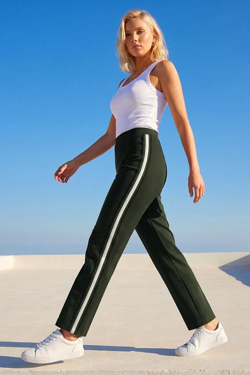 Roman Khaki Petite Side Stripe Trouser - 16 Image 1