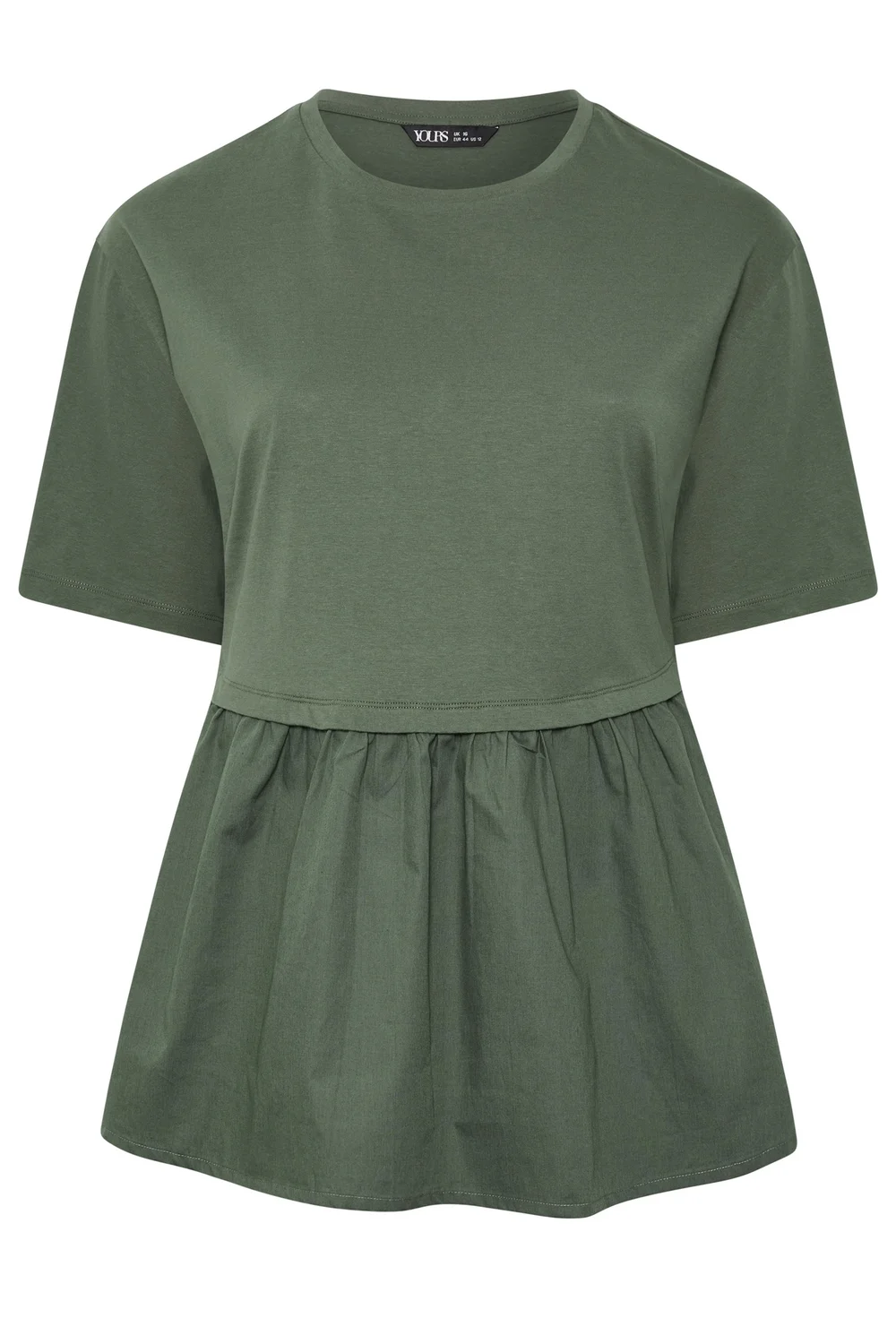Yours Curve Khaki Poplin T-Shirt - 22-24 Image 5