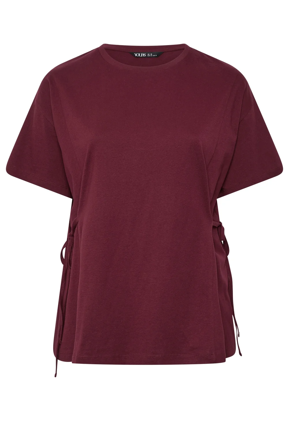 Yours Curve Burgundy Red Tie Front T-Shirt - 20 Image 5