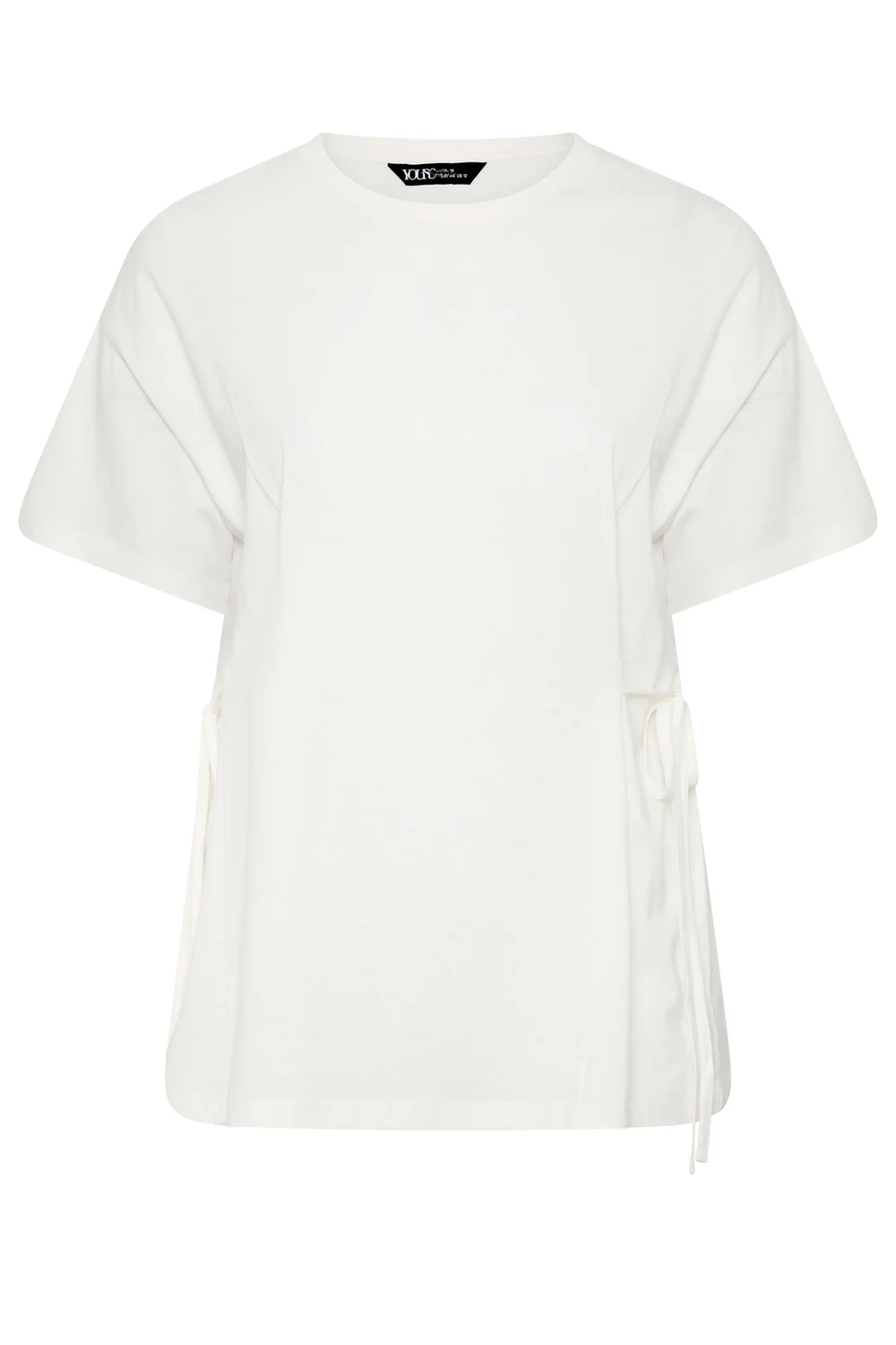 Yours Curve White Tie Front T-Shirt - 38-40 Image 5