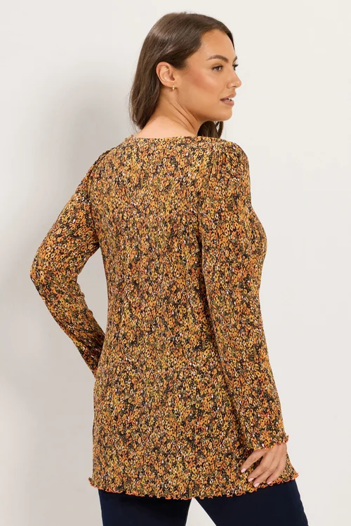Yours Curve Orange Floral Tunic Top - 34-36 Image 3