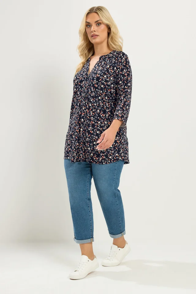 Yours Curve Black Floral Shirt