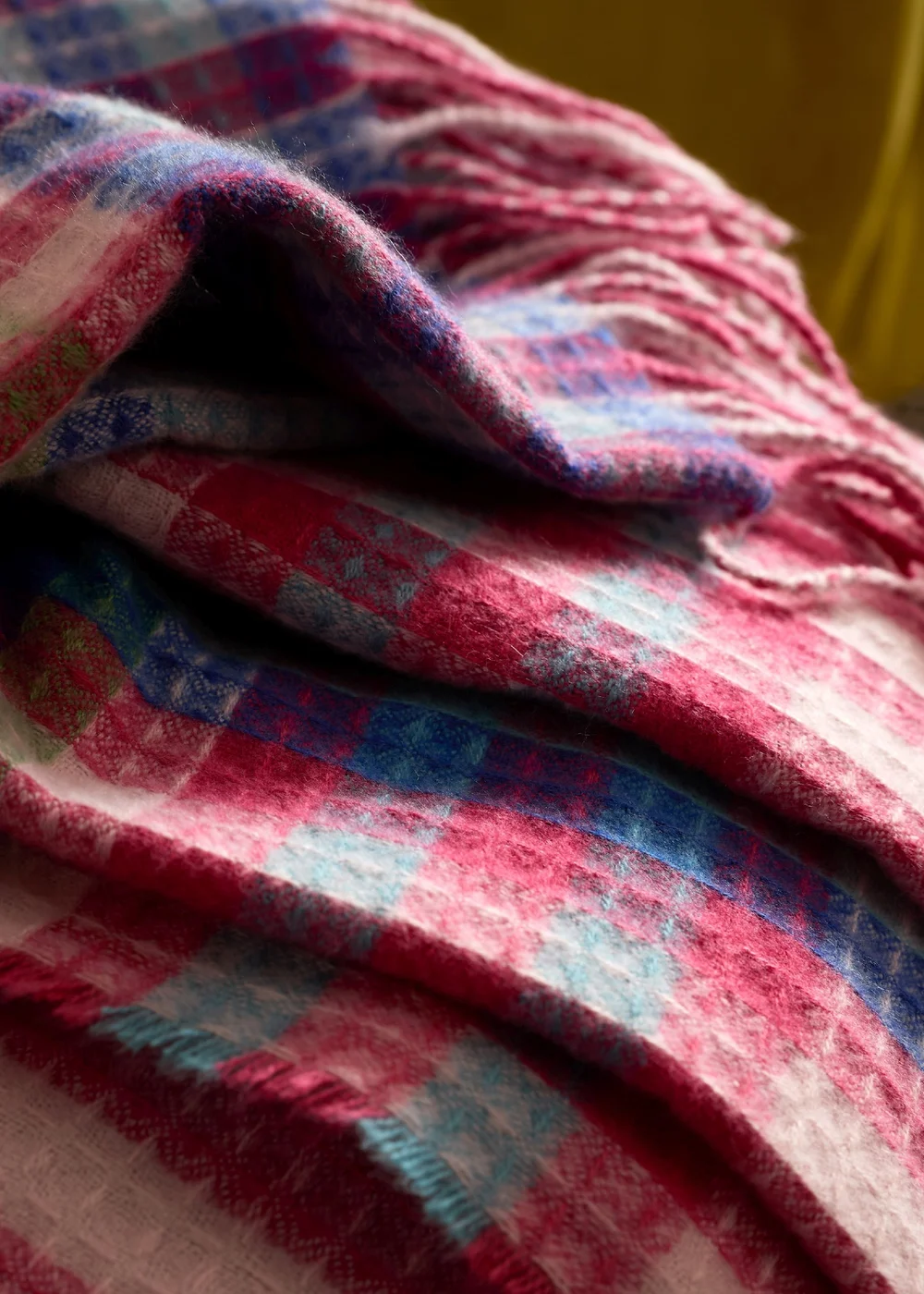 Sophie Robinson Darling Waffle Check 220x230cm Blanket Throw Bright - One Size Image 2