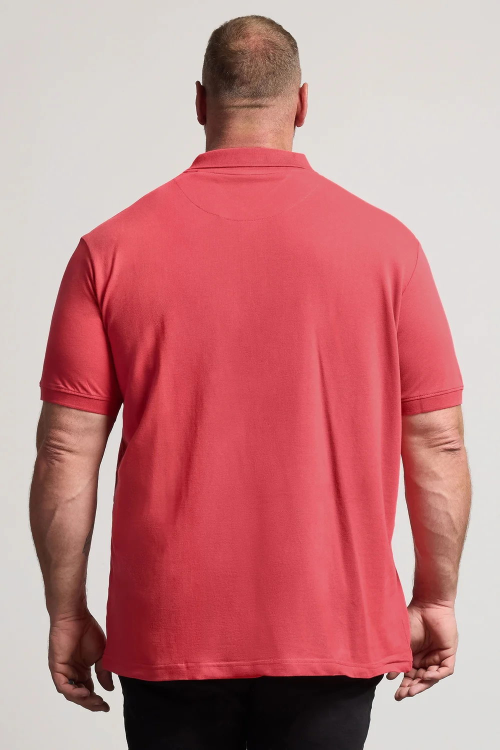 BadRhino Pink & Yellow Contrast Short Sleeve Polo Shirt - XL Image 3