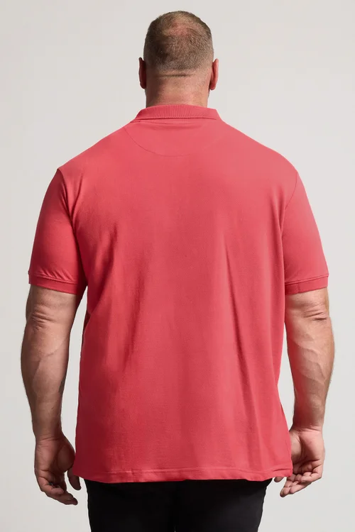 BadRhino Pink & Yellow Contrast Short Sleeve Polo Shirt - XL Image 3