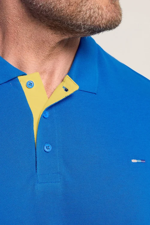 BadRhino Blue & Yellow Contrast Polo Shirt - 5-6XL Image 5