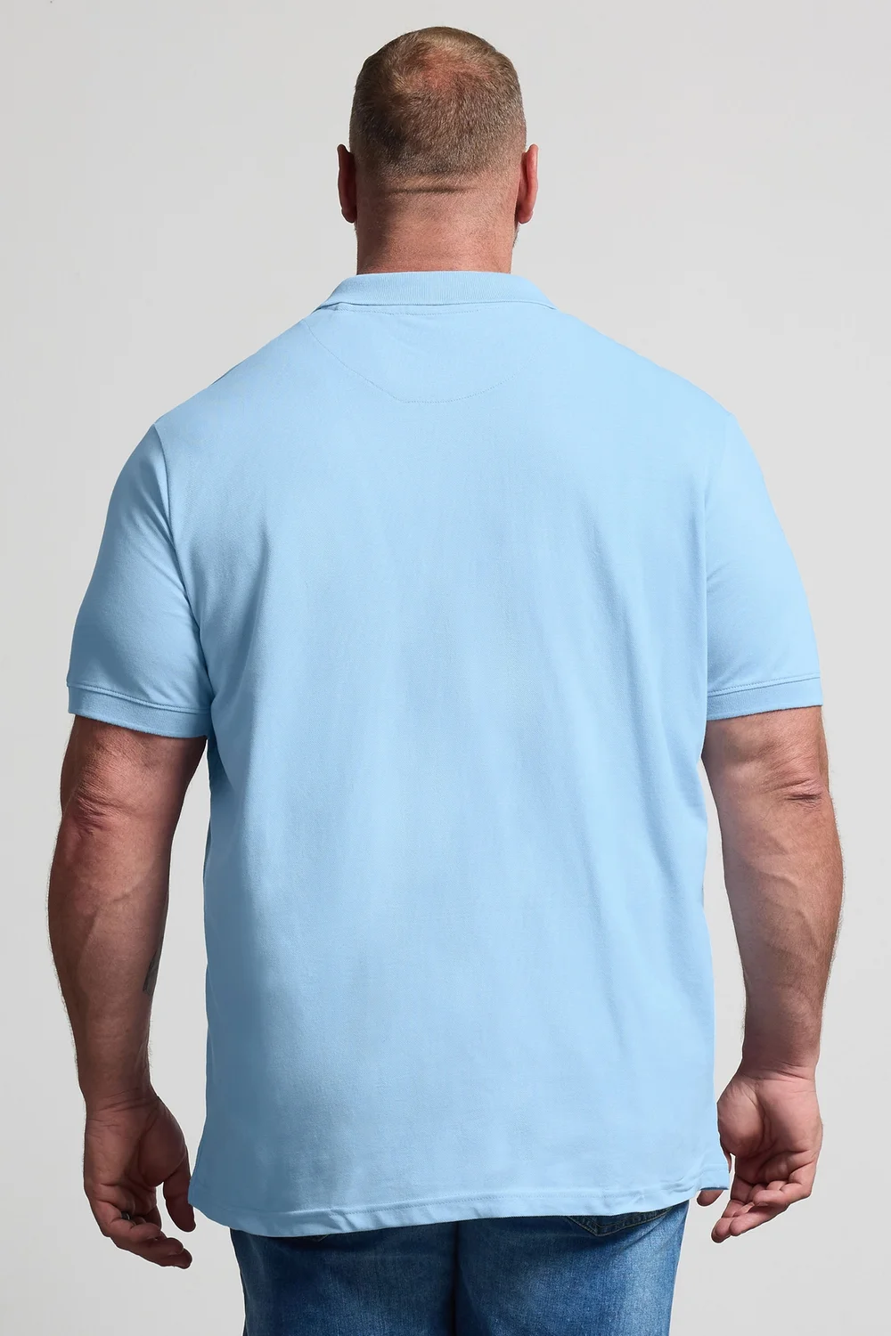 BadRhino Light Blue Contrast Short Sleeve Polo Shirt - 4XL Image 3
