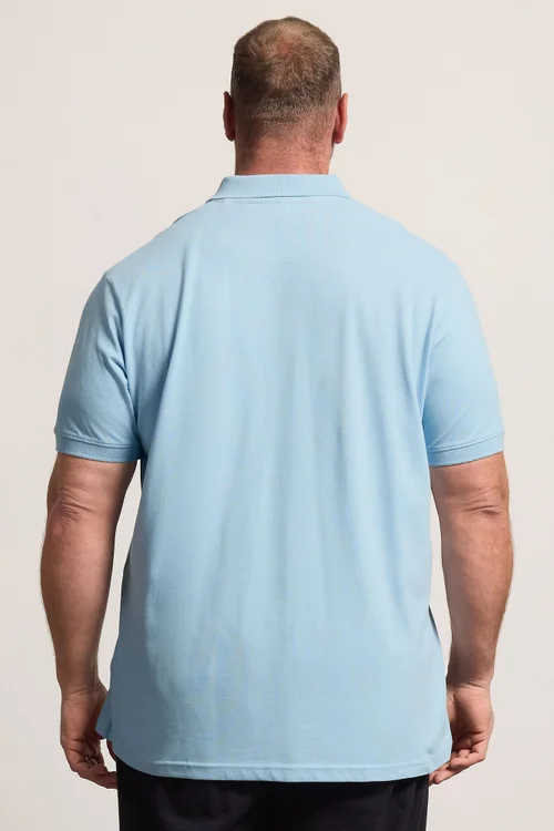 BadRhino Light Blue Contrast Short Sleeve Polo Shirt - 4XL Image 3