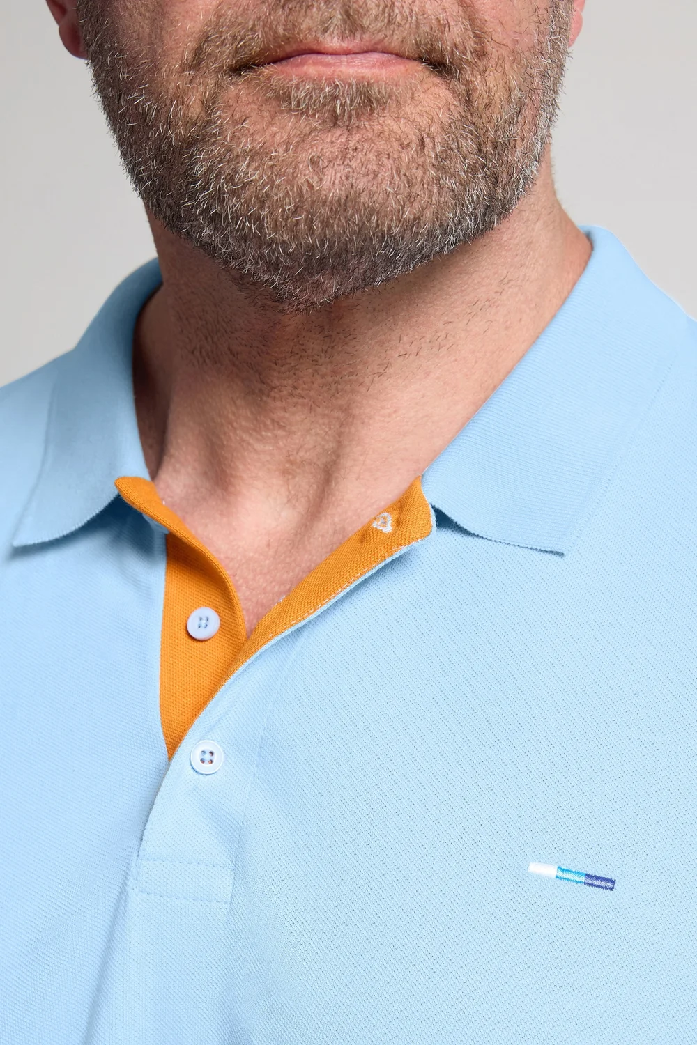 BadRhino Light Blue Contrast Short Sleeve Polo Shirt - 4XL Image 4